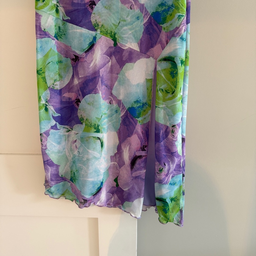 Fashion Nova Floral Strapless Dress With Slit - Picture 2 of 4